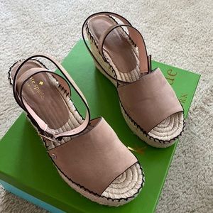 Kate Spade Felipa espadrille wedge sandal. Size 8 roasted peanut nubuck color